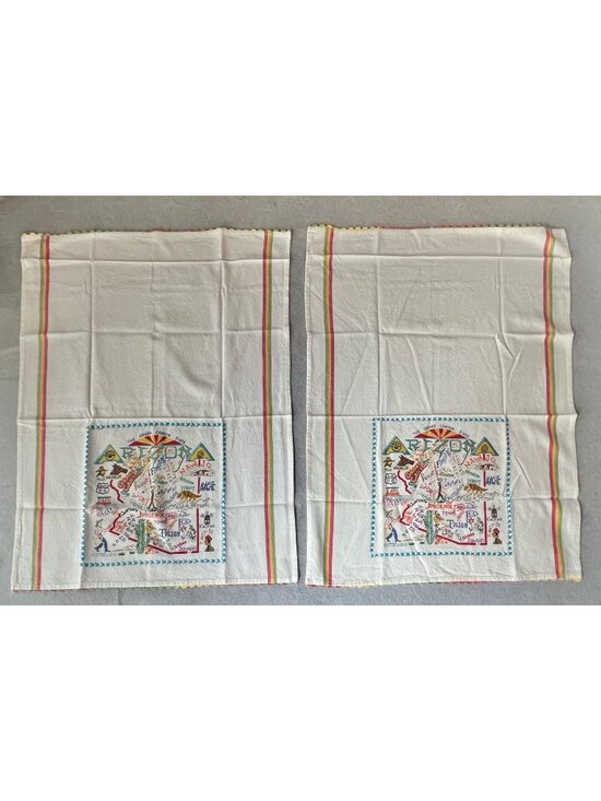 Catstudio Other - Catstudio Arizona Dish Towels Set of 2 Cotton AZ Map Design 29x21 New Gift